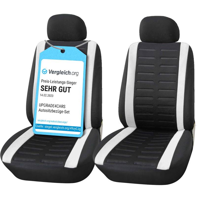 Upgrade4cars Autositzbezüge Set für die Vordersitze | Auto-Schonbezüge Universal in Weiß von Upgrade4cars