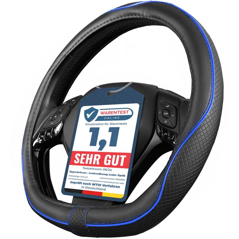 Upgrade4cars D-Form Lenkradbezug in Blau | Lenkradschoner Universal | Lenkradhülle für Sommer & Winter | Autozubehör Innenraum Deko von Upgrade4cars