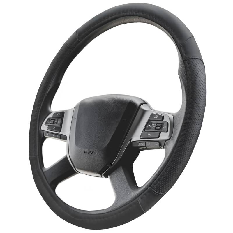 Upgrade4cars LKW Lenkradbezug 44-46 cm in Schwarz | Lenkradschoner Universal | Lenkradhülle für Sommer & Winter | Autozubehör Innenraum Deko von Upgrade4cars