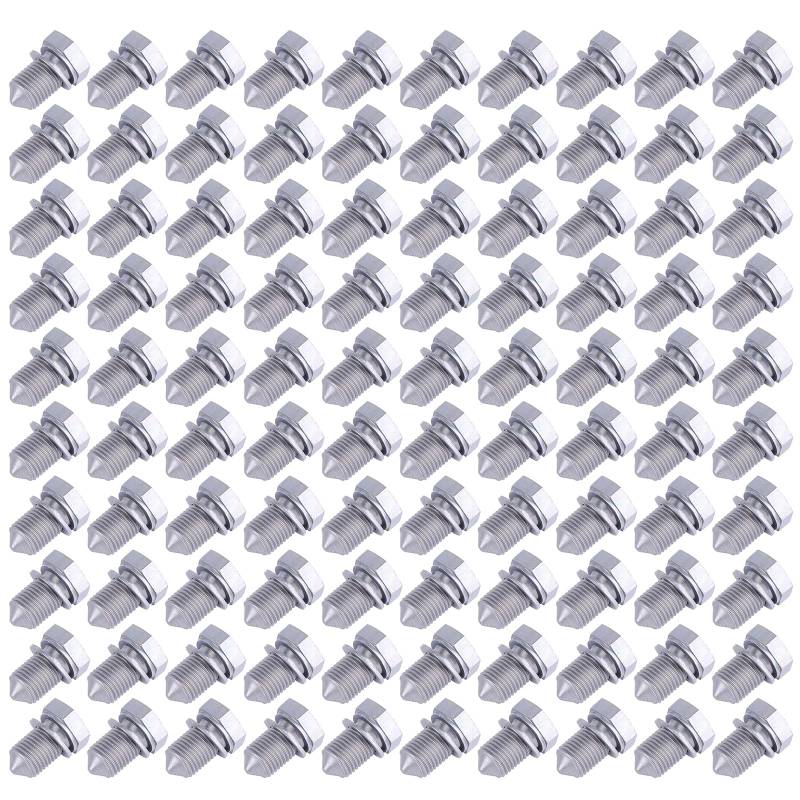 100Pcs Ölablassschraube mit dichtring,verschlussschraube Ölwanne, Ölschraube, Öl Ablassen Schraube Kompatibel für VW Kompatibel für Audi Seat Kompatibel für Skoda Ersetzt N90813201 N90813202 von Uposao