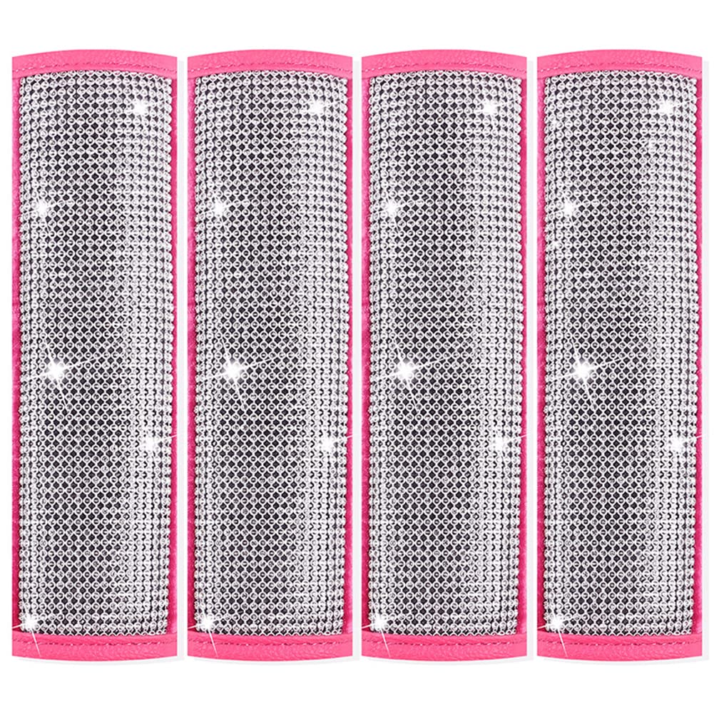 4er Pack Bling Kristall Glitzer Sicherheitsgurt Schulterpolster, Gurtschoner Auto Gurtpolster PU Leder Schulterschoner Polsterung für Sitzgurt im Auto für Komfort auf der Reise für Erwachsene Kinder 4er Pack Bling Kristall Glitzer Sicherheitsgurt Schulterpolster, Gurtschoner Auto Gurtpolster PU Leder Schulterschoner Polsterung für Sitzgurt im Auto für Komfort auf der Reise für Erwachsene Kinder von Uposao