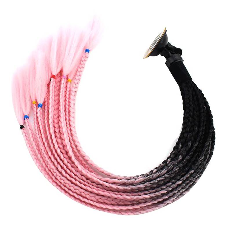Uposao Abnehmbarer Motorrad Helm Dekoration,Motorrad Helm Pferdeschwanz Dekoration Helm Zöpfe Perücke Mehrfarbige Dazzle Pferdeschwanz Perücke mit Saugnapf Haarschmuck für Motorrad Fahrrad Ski von Uposao