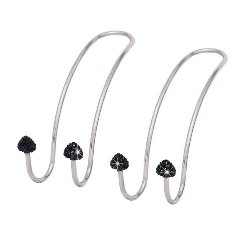 Auto Lagerung Haken, Edelstahl Kristall Strass Auto Rücksitz Kopfstütze Haken Autositz Haken Universal Bling Diamant Tragbare Autositz Zurück Haken für Einkaufstüte Tasche Kleidung Handtasche,Schwarz von Uposao