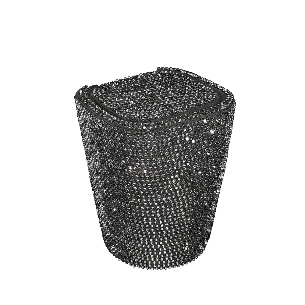 Bling Strass Aschenbecher mit Deckel, Moderne Glitzer Zigarettenaschenbecher mit LED Licht Tragbarer Rauchloser Tischaschenbecher Asche Halter Windaschenbecher für Draußen Auto Home Office,Schwarz von Uposao