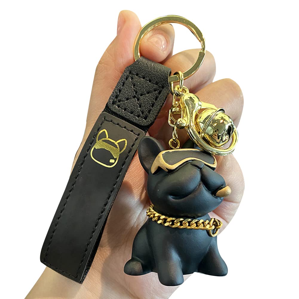 Niedlich Bulldogge Schlüsselanhänger Schlüsselbund Kreative Schlüsselring Cartoon Tier Taschenanhänger Geldbörse Rucksack Anhänger Zubehör Auto Schlüsselring Schlüsselhalter für Damen Mädchen von Uposao
