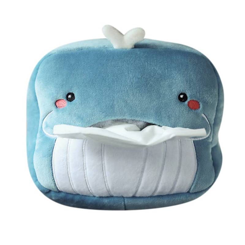 Uposao Plüsch Auto Taschentuchbox, Süße Cartoon Wal, Hängender Serviettenhalter, Taschentuchspender, Auto Tissue Box, Papierhandtuchhalter für Autositz, Zuhause, Badezimmer, Blau, Plüsch, Dekorativ von Uposao