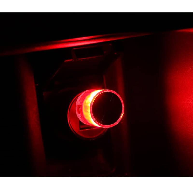 USB LED Auto Innenraum Umgebungsatmosphäre Lichter, Universal Mini USB Licht Auto Innenraum Atmosphäre Lampe LED Beleuchtung Nachtlicht Zubehör für Laptops USB-Buchse Stromversorgung Mobile,Rot von Uposao