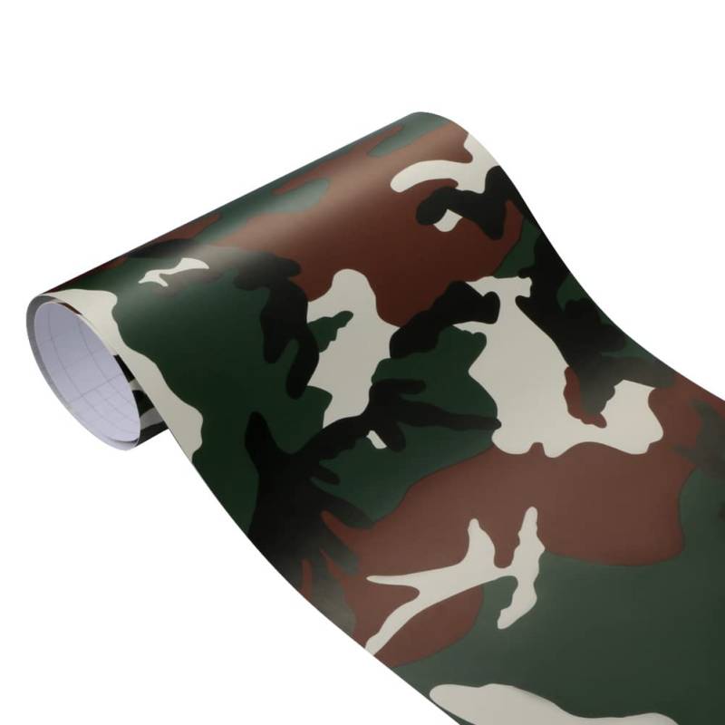 Uposao Camouflage Auto Folie,30cmx100cm Auto Vinylfolie Selbstklebende Tarnung Fahrzeug Lackschutzfolie Wasserdichter Auto Schutz Folie Autoaufkleber für Auto SUV LKW Bike Motorrad Boot Laptop von Uposao