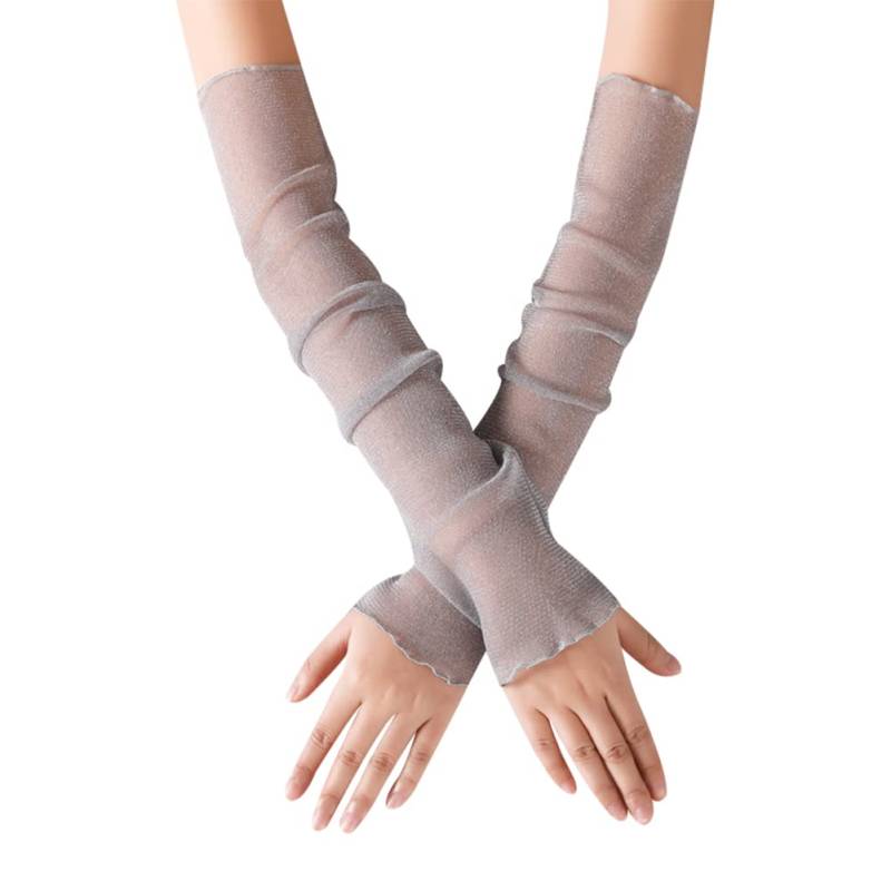 Handschuhe für Damen, Sommer Elegant Spitze Lang Handschuhe Armstulpen Sonnenschutz Fingerlose Fahrradhandschuhe Opern Party Handschuhe Handschuhe für Radfahren,Laufen,Golf,Fahren,Grau von Uposao