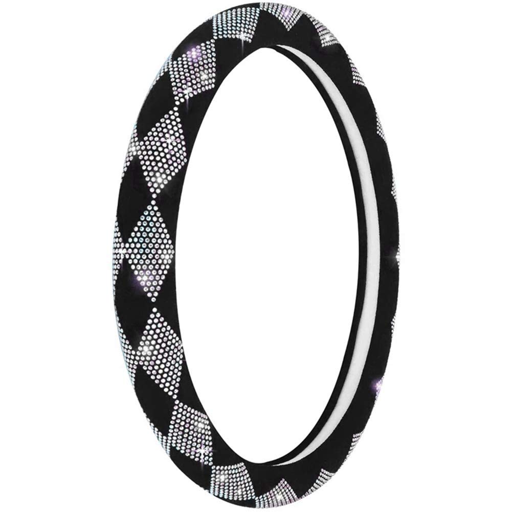 Uposao Lenkradbezug Glitzer, Bling Bling Strass Leder Lenkrad Abdeckung 15''/38 cm Universal Auto Lenkradhülle Anti Rutsch Lenkradschutz Lenkradschoner für Damen & Mädchen,Weiß Uposao Lenkradbezug Glitzer, Bling Bling Strass Leder Lenkrad Abdeckung 15''/38 cm Universal Auto Lenkradhülle Anti Rutsch Lenkradschutz Lenkradschoner für Damen & Mädchen,Weiß von Uposao