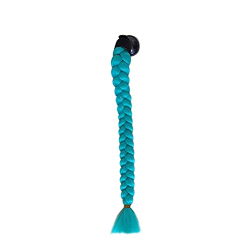 Uposao Motorrad Helm Zöpfe, Helm Pferdeschwanz mit Saugnapf Helm Pigtails Helm Haarschmuck Motorradhelm Braids für Motorrad Roller Helm Zubehör Braid Perücke für Damen,Blau von Uposao