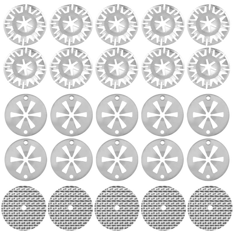UptVin 25 Stück Hitzeschutzblech Reparatursatz, Hitzeschutzplatte Reparatursatz für Auto 30mm Klemmscheiben Hitzeschutzblech, 52mm Reparaturbleche für die Meisten Autos von UptVin