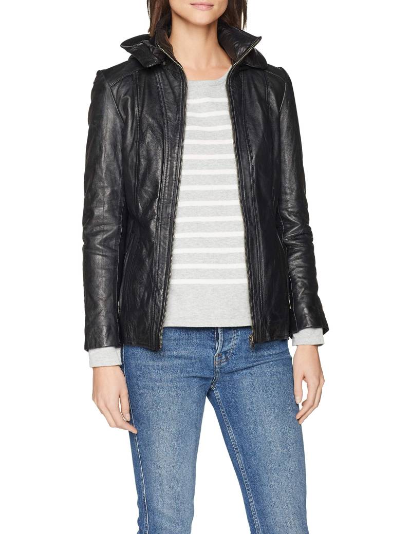Urban Leather Damen Lederjacke mit Kapuze Sk1, Schwarz, Große : 3XL von Urban Leather