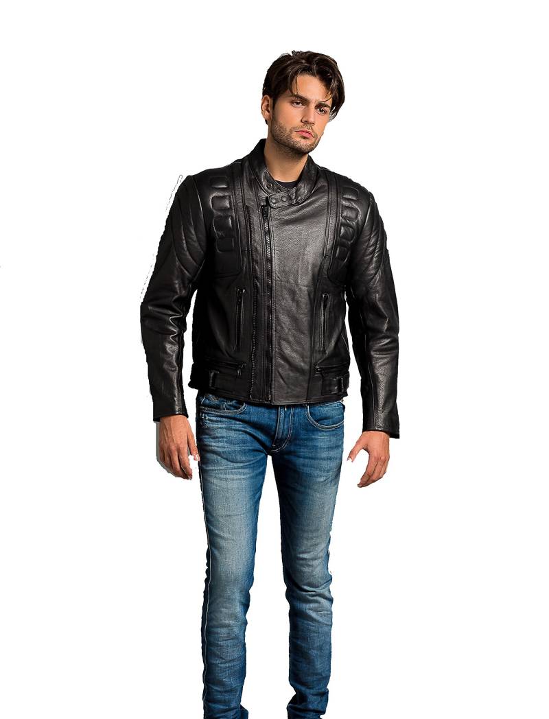 Urban Leather UR-59 Original Herren Motorrad Jacke Blemo, Schwarz, Große : XL von Urban Leather