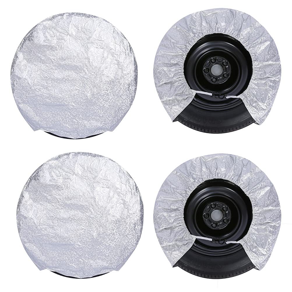 Urisgo Universal Reifentaschen, 4 Stück Wasserdicht Aluminium Film Reifenabdeckung Radschutzhülle Sonnenschutz für Anhänger, Wohnmobil, Auto, LKW Urisgo Universal Reifentaschen, 4 Stück Wasserdicht Aluminium Film Reifenabdeckung Radschutzhülle Sonnenschutz für Anhänger, Wohnmobil, Auto, LKW von Urisgo