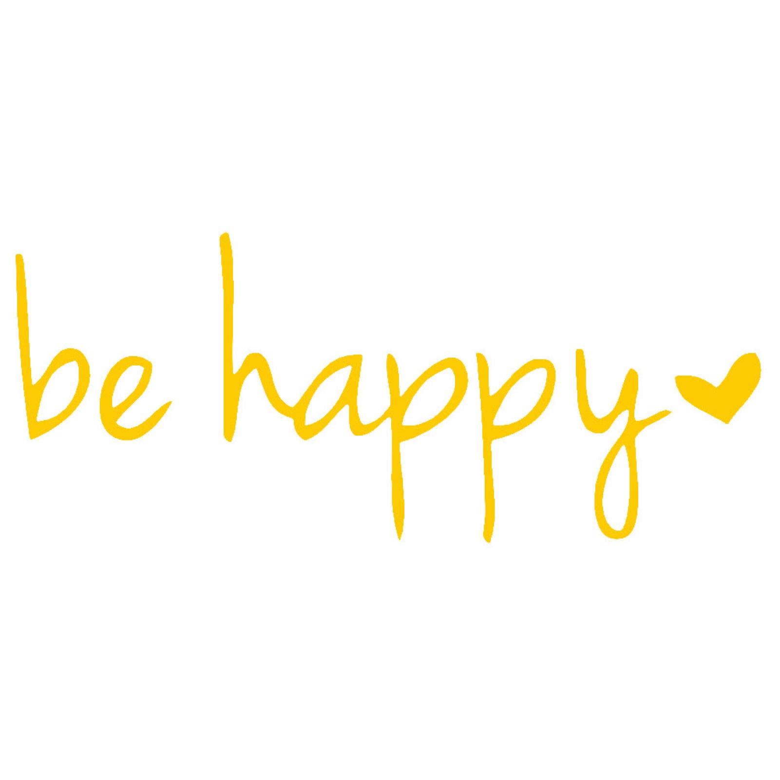 Auto-Aufkleber, Aufschrift "Be Happy", reflektierend, Gelb von Uticon
