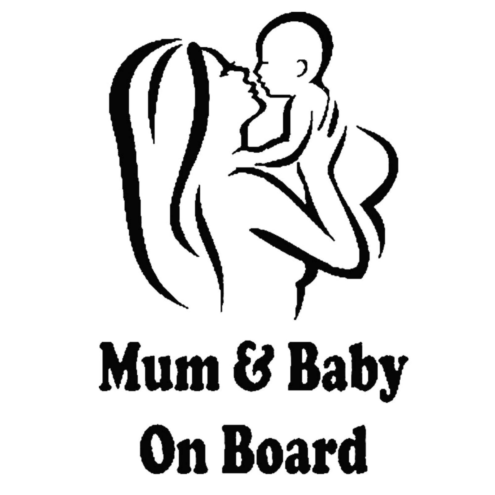 Auto-Aufkleber, Aufschrift "Mum Baby on Board", reflektierend, Schwarz von Uticon
