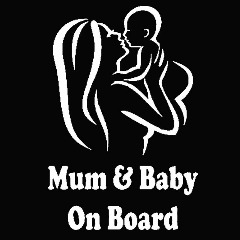 Auto-Aufkleber, Aufschrift "Mum Baby on Board", reflektierend, Weiß von Uticon