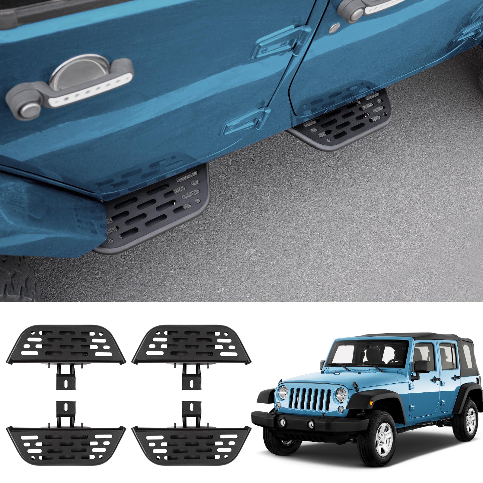 Utiiy Kompatibel mit 2007–2018 Jeep Wrangler JK 4-Türer Drop Seitenstufen Stahl Trittbretter vorne hinten Türstufen für 2007–2018 Jeep Wrangler JK Zubehör Utiiy Kompatibel mit 2007–2018 Jeep Wrangler JK 4-Türer Drop Seitenstufen Stahl Trittbretter vorne hinten Türstufen für 2007–2018 Jeep Wrangler JK Zubehör von Utiiy