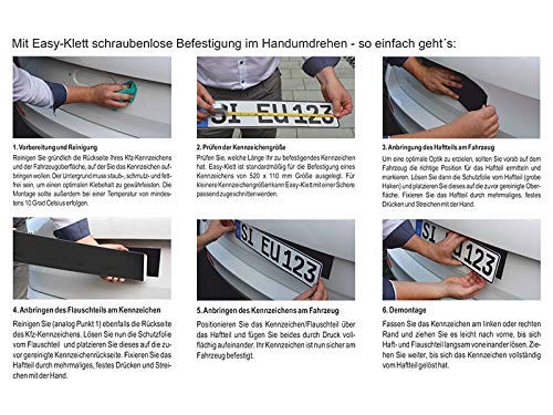 Utsch 0188295 Easy-Klett Befestigungs-Set für KFZ-Kennzeichen, schwarz von Utsch