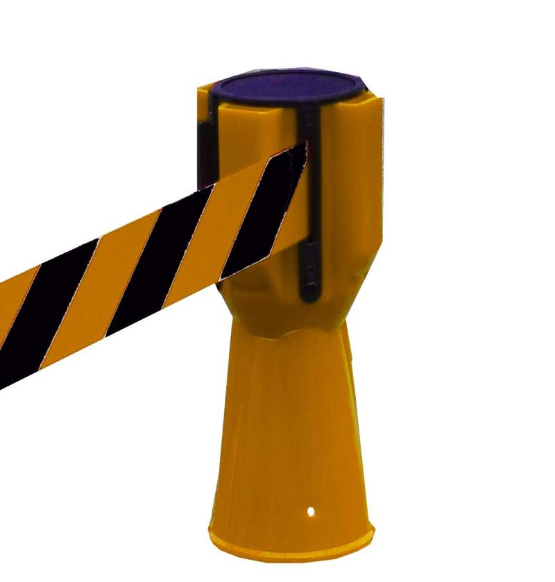 UvV-Conny Kegelaufsatz Absperrband gelb Absperrgurt Pylonen bis 5 Meter (Gelb mit Band) von UvV