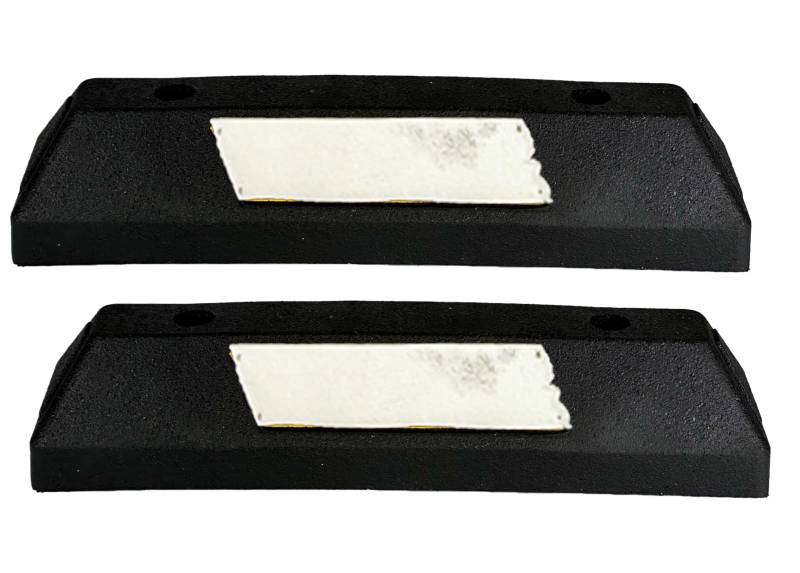 UvV ECOPARK 55 Parkstopper Set 2 x 55 cm Gummi Radstopp Parkplatzbegrenzer inkl. Schraubenset Abdeckkappen. Anfahrschutz Parkplatzbegrenzer aus 100% Recycling (schwarz/Weiss) von UvV