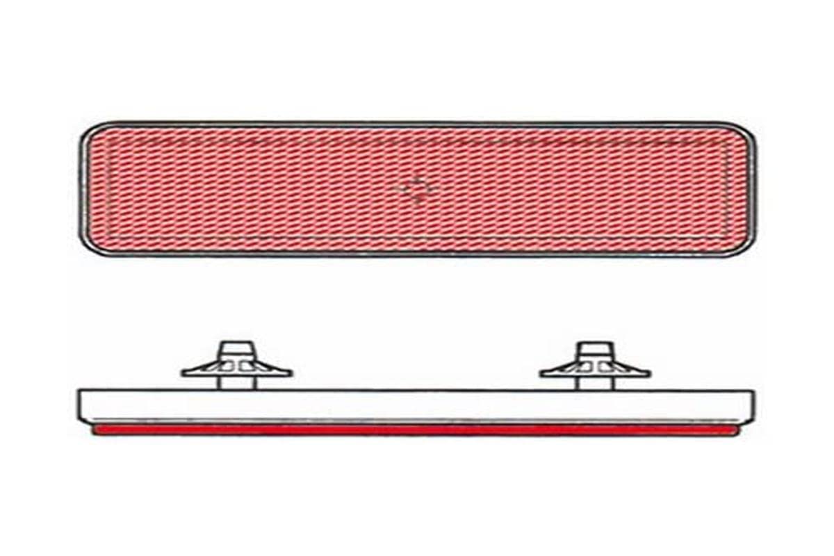 V PARTS 8164/54 Reflektor viereckig hinten, Rot von Global Parts