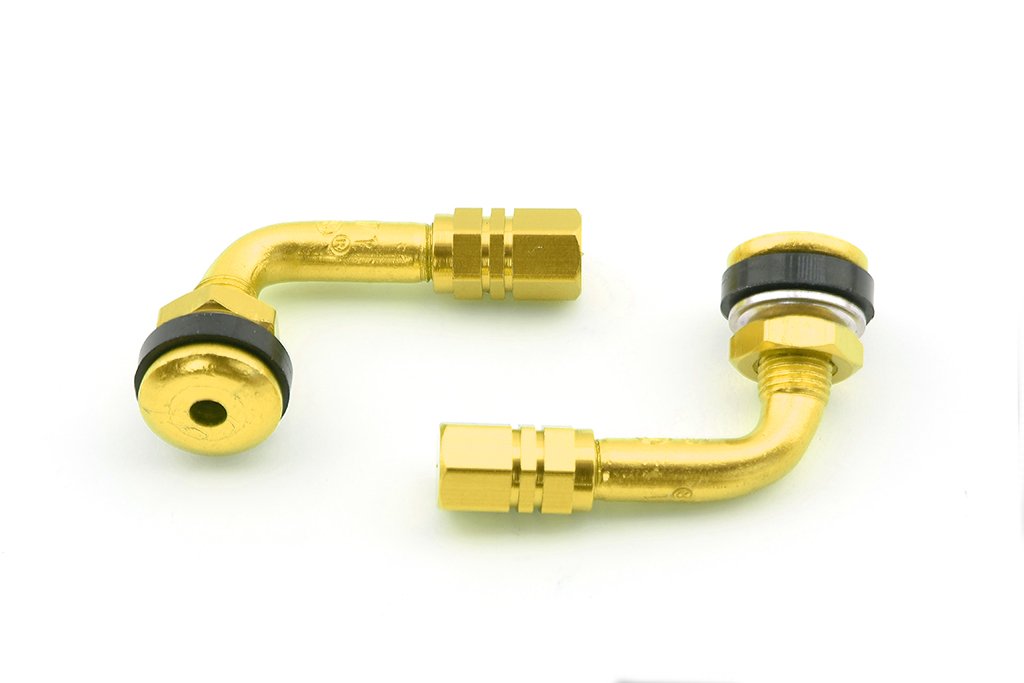 V PARTS 952OR/54 Ventile gebogen Schrader 90° Moto, Eloxiert Gold, 2 Stück von Global Parts