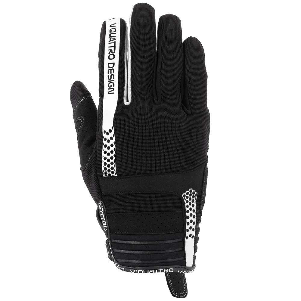 V Quattro Design Rush 18 Herren Handschuhe, Schwarz/Weiß, Größe L von V Quattro Design