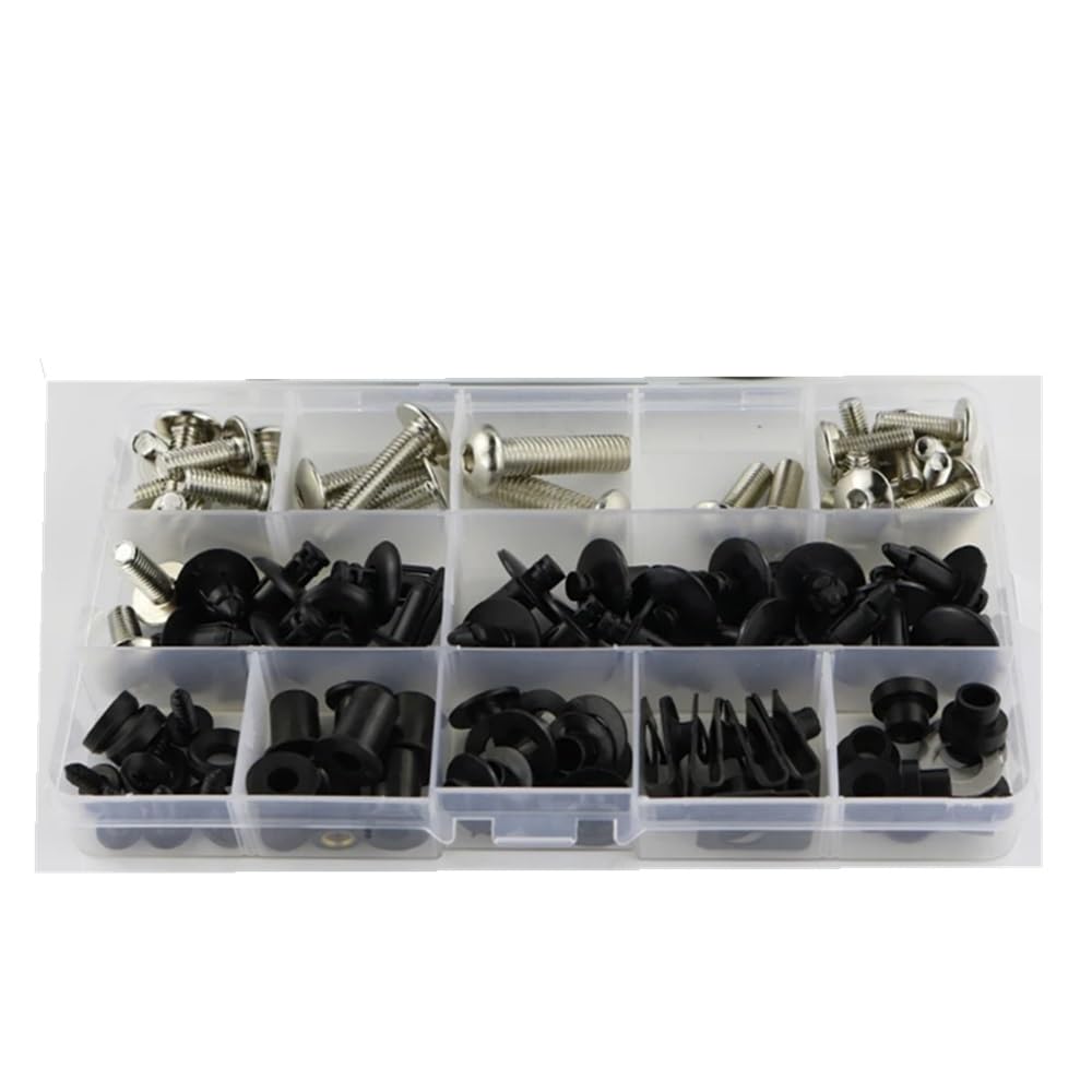 Kompatibel Mit Suzuki Für Gsxr600 Für Gsxr750 2008 2009 2010 Motorrad Komplette Verkleidungsschrauben-Kits Schrauben Befestigungselemente Stahlmuttern Unterlegscheibe Motorräder Schrauben(Silver) von VAAKLM