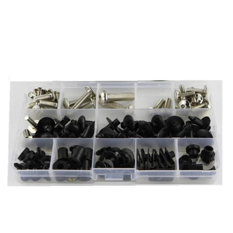 Kompatibel Mit Suzuki Für Gsxr600 Für Gsxr750 2008 2009 2010 Motorrad Komplette Verkleidungsschrauben-Kits Schrauben Befestigungselemente Stahlmuttern Unterlegscheibe Motorräder Schrauben(Silver) von VAAKLM