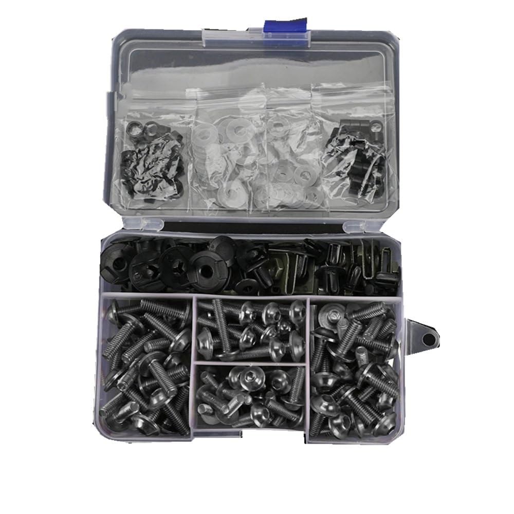 Kompatibel mit Vfr750 Fv für Vfr800 für Cb190r Motorradzubehör CNC-Verkleidungsbolzen-Schrauben-Kit Mutternclips Schraubbefestigungen Motorräder Schrauben(Gray) von VAAKLM