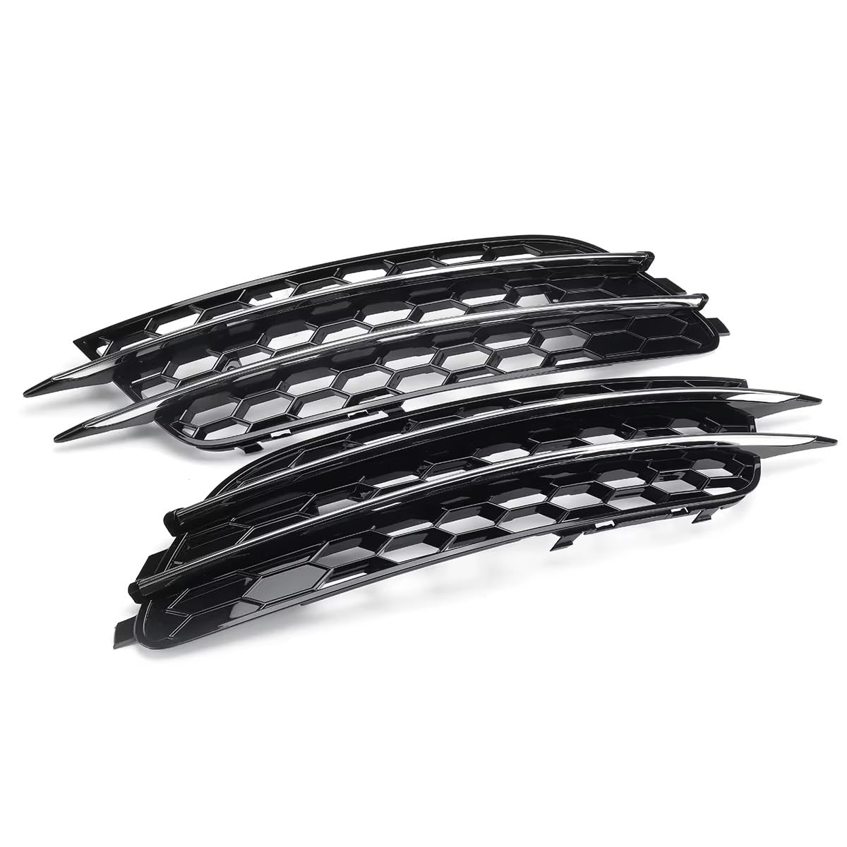 VAAKLM Kompatibel Mit A6 RS6 C7 2012-2015 Chrom/Schwarz Stil Auto Front Nebelscheinwerfer Kühlergrill Abdeckung Trim Nebelscheinwerfer Grill nebelscheinwerfer Gitter(Chrome Silver) von VAAKLM