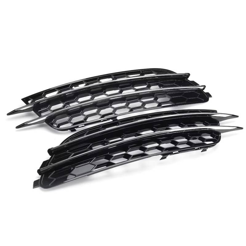 VAAKLM Kompatibel Mit A6 RS6 C7 2012-2015 Chrom/Schwarz Stil Auto Front Nebelscheinwerfer Kühlergrill Abdeckung Trim Nebelscheinwerfer Grill nebelscheinwerfer Gitter(Chrome Silver) von VAAKLM