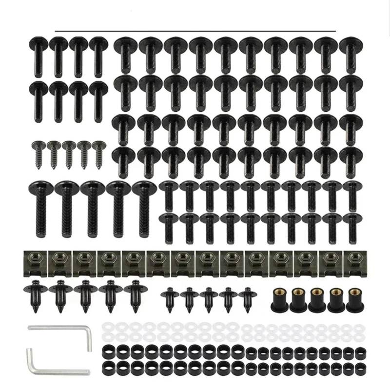 VAAKLM Kompatibel Mit Aprilia Für Rs660 Für Rs125 Für Rs660 Verkleidungsschrauben-Set, Schrauben-Set, Motorradzubehör, Motorrad-Verkleidungsschrauben Motorräder Schrauben(Black) von VAAKLM