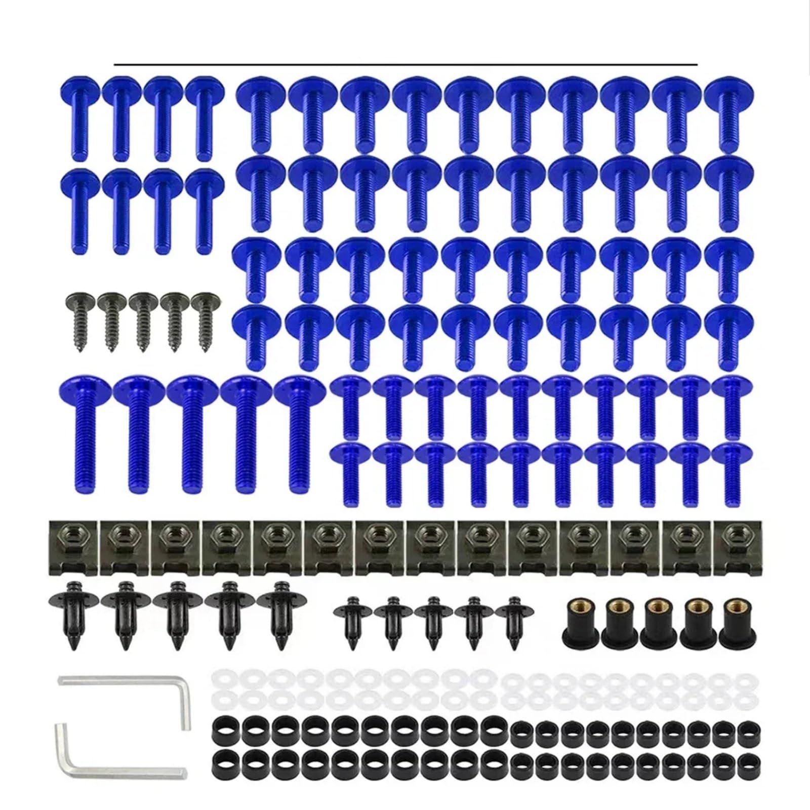 VAAKLM Kompatibel Mit Aprilia Für Rs660 Für Rs125 Für Rs660 Verkleidungsschrauben-Set, Schrauben-Set, Motorradzubehör, Motorrad-Verkleidungsschrauben Motorräder Schrauben(Blue) von VAAKLM