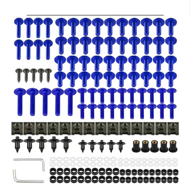 VAAKLM Kompatibel Mit Aprilia Für Rs660 Für Rs125 Für Rs660 Verkleidungsschrauben-Set, Schrauben-Set, Motorradzubehör, Motorrad-Verkleidungsschrauben Motorräder Schrauben(Blue) von VAAKLM