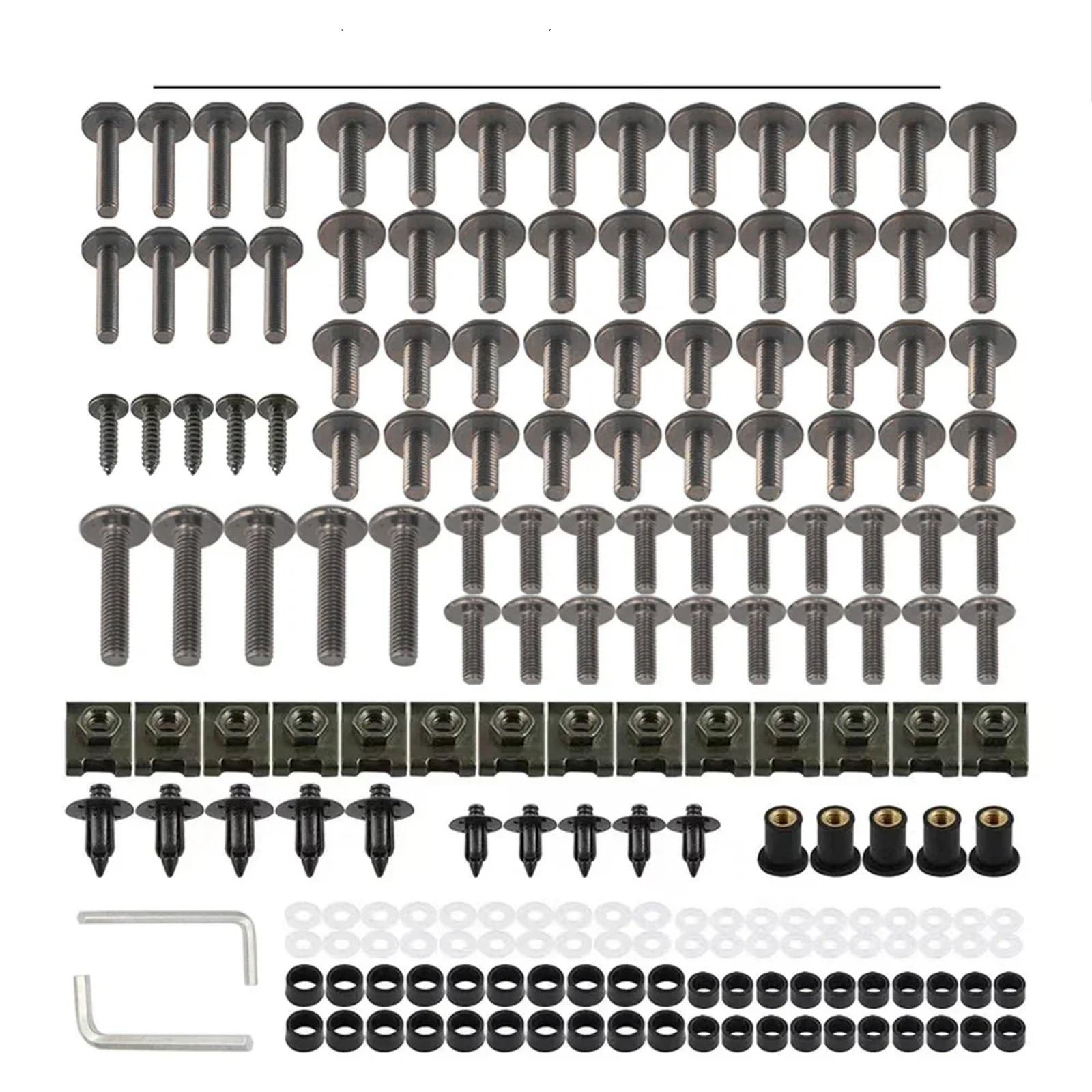 VAAKLM Kompatibel Mit Aprilia Für Rs660 Für Rs125 Für Rs660 Verkleidungsschrauben-Set, Schrauben-Set, Motorradzubehör, Motorrad-Verkleidungsschrauben Motorräder Schrauben(Gray) von VAAKLM