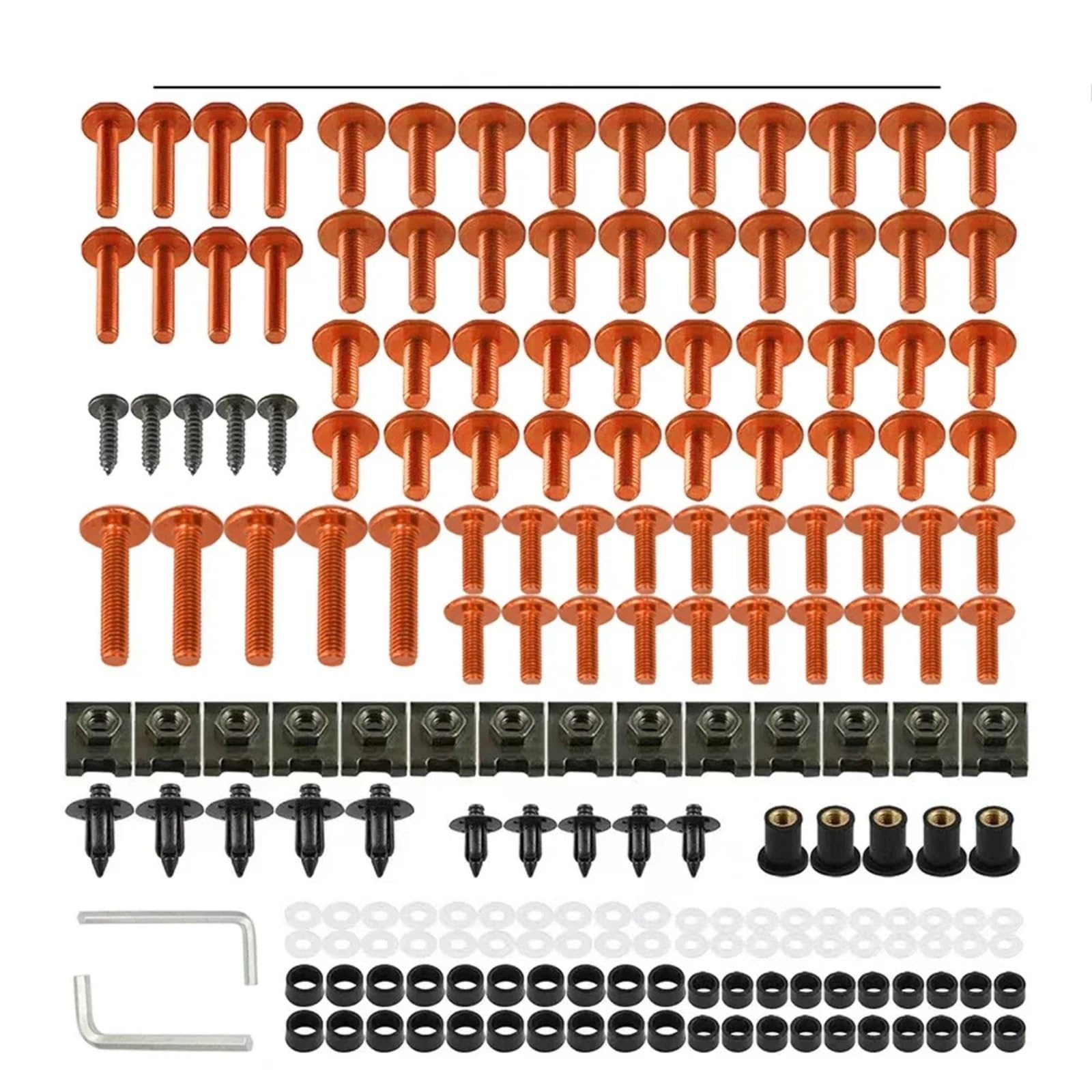 VAAKLM Kompatibel Mit Aprilia Für Rs660 Für Rs125 Für Rs660 Verkleidungsschrauben-Set, Schrauben-Set, Motorradzubehör, Motorrad-Verkleidungsschrauben Motorräder Schrauben(Orange) von VAAKLM
