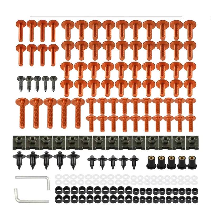 VAAKLM Kompatibel Mit Aprilia Für Rs660 Für Rs125 Für Rs660 Verkleidungsschrauben-Set, Schrauben-Set, Motorradzubehör, Motorrad-Verkleidungsschrauben Motorräder Schrauben(Orange) von VAAKLM
