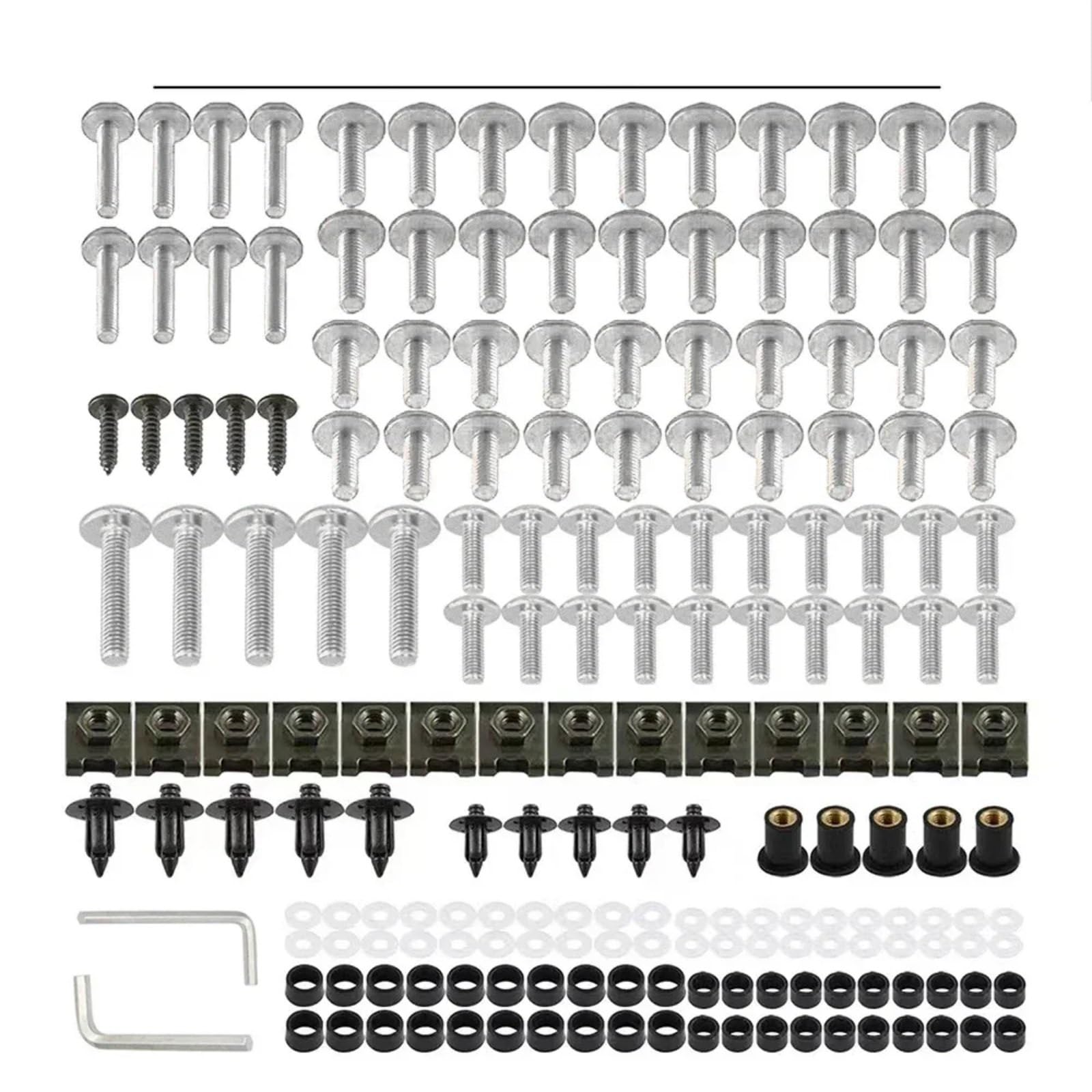 VAAKLM Kompatibel Mit Aprilia Für Rs660 Für Rs125 Für Rs660 Verkleidungsschrauben-Set, Schrauben-Set, Motorradzubehör, Motorrad-Verkleidungsschrauben Motorräder Schrauben(Silver) von VAAKLM