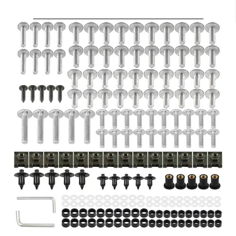 VAAKLM Kompatibel Mit Aprilia Für Rs660 Für Rs125 Für Rs660 Verkleidungsschrauben-Set, Schrauben-Set, Motorradzubehör, Motorrad-Verkleidungsschrauben Motorräder Schrauben(Silver) von VAAKLM