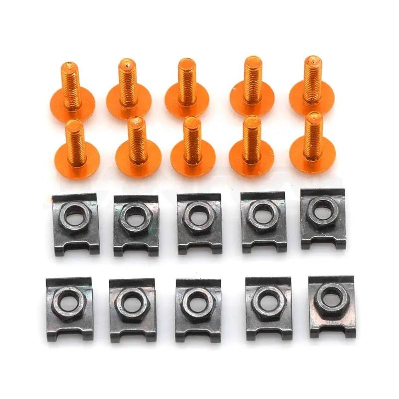 VAAKLM Kompatibel Mit Aprilia Für Tuono V4 Für 1100rr Factory Für Rs125. Motorradverkleidungsschrauben, Befestigungsclips, Karosseriefedermuttern-Schraubensatz Motorräder Schrauben(Orange) von VAAKLM