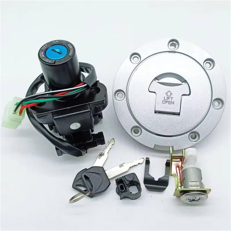 VAAKLM Kompatibel Mit CBR600 Für F4 Für F4I 2001 2002 2003 2004 2005 2006 Motorradteile Zündschloss Tankdeckel-Set Schloss 35010-MBW-A11 Zündschlüsselschalter von VAAKLM