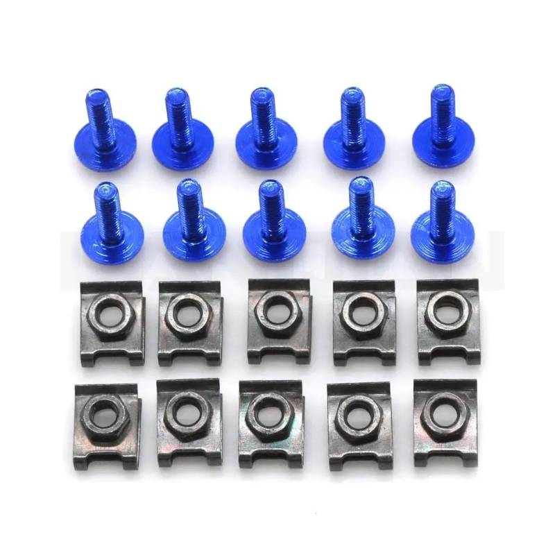 VAAKLM Kompatibel Mit Cb250r Für Cbr300 R Motorradverkleidungsschrauben, Befestigungsclips, Karosseriefedermuttern-Schraubensatz, Karosserieschrauben, Motorradschrauben Motorräder Schrauben(Blue) von VAAKLM