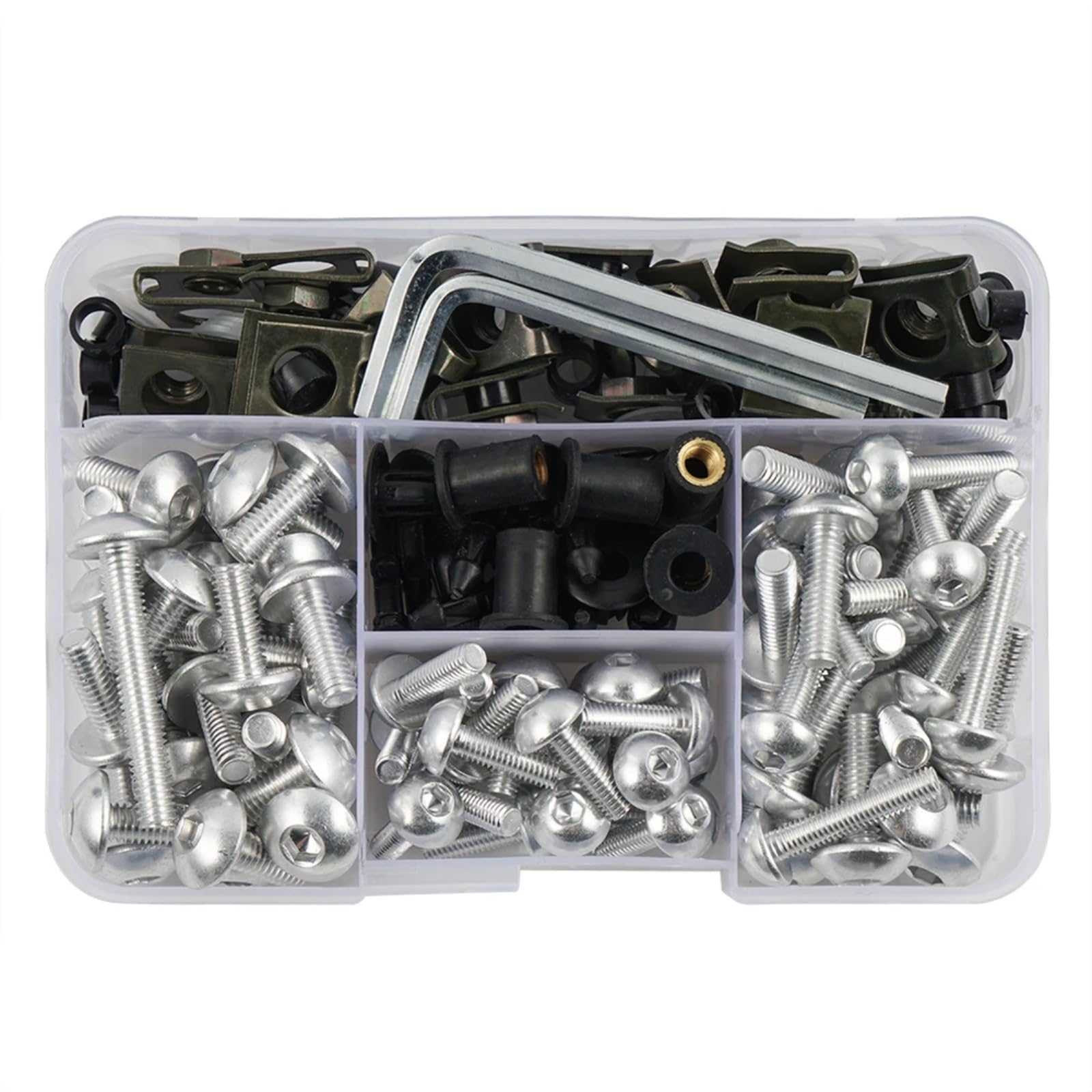 VAAKLM Kompatibel Mit Cbr125r 2005–2011 Für Cbr600f2 1991–1994 Für Cbr600rr 2003–2020, Karosserieschrauben, Verkleidungsschrauben-Set, Motorrad-Schraubklemme Motorräder Schrauben(Silver) von VAAKLM
