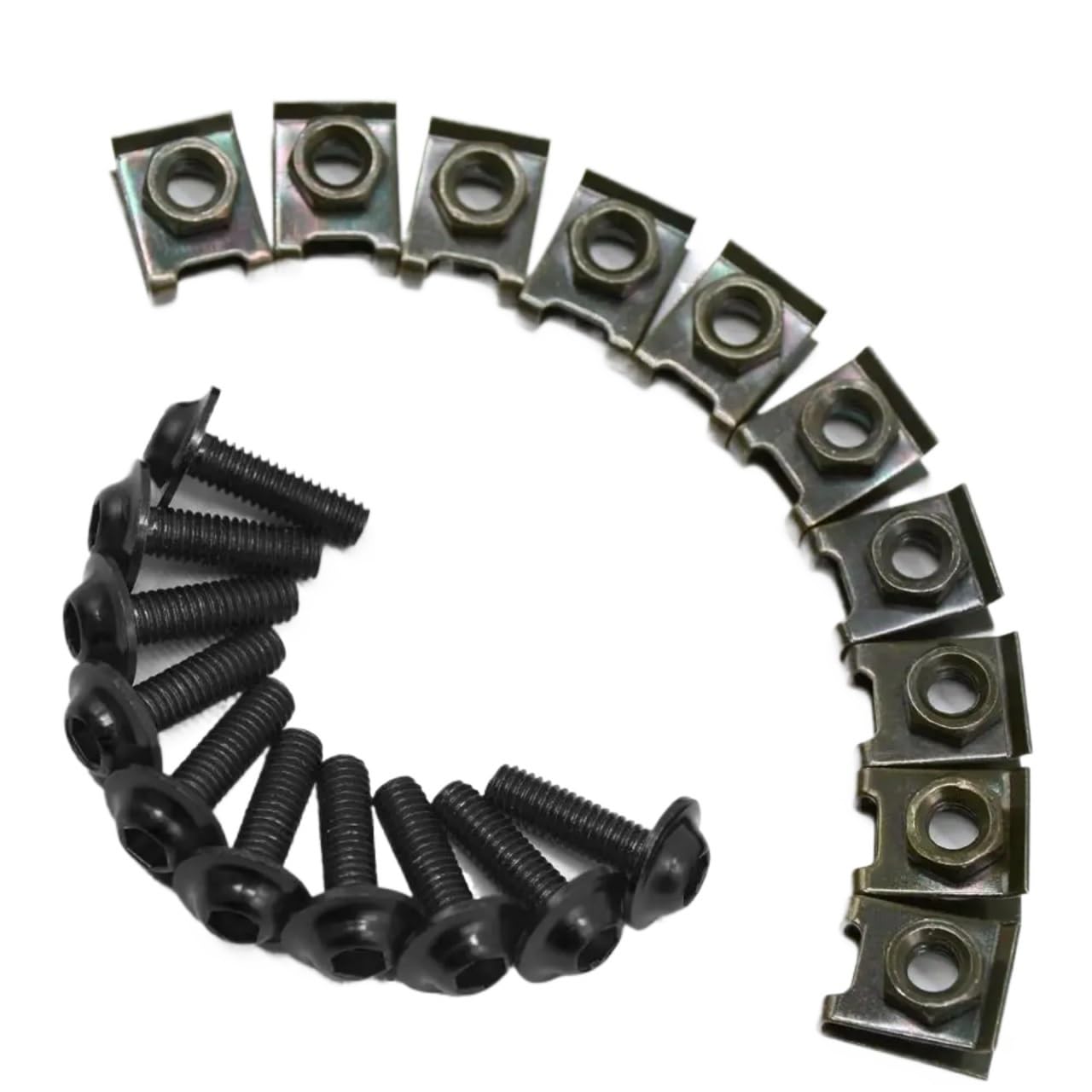 VAAKLM Kompatibel Mit F800gt Für F800s Für F800st Für F800r. Karosserieschrauben Für Motorräder, Schrauben, Farbige Befestigungsschrauben, Muttern-Clip-Set Motorräder Schrauben(Black) von VAAKLM