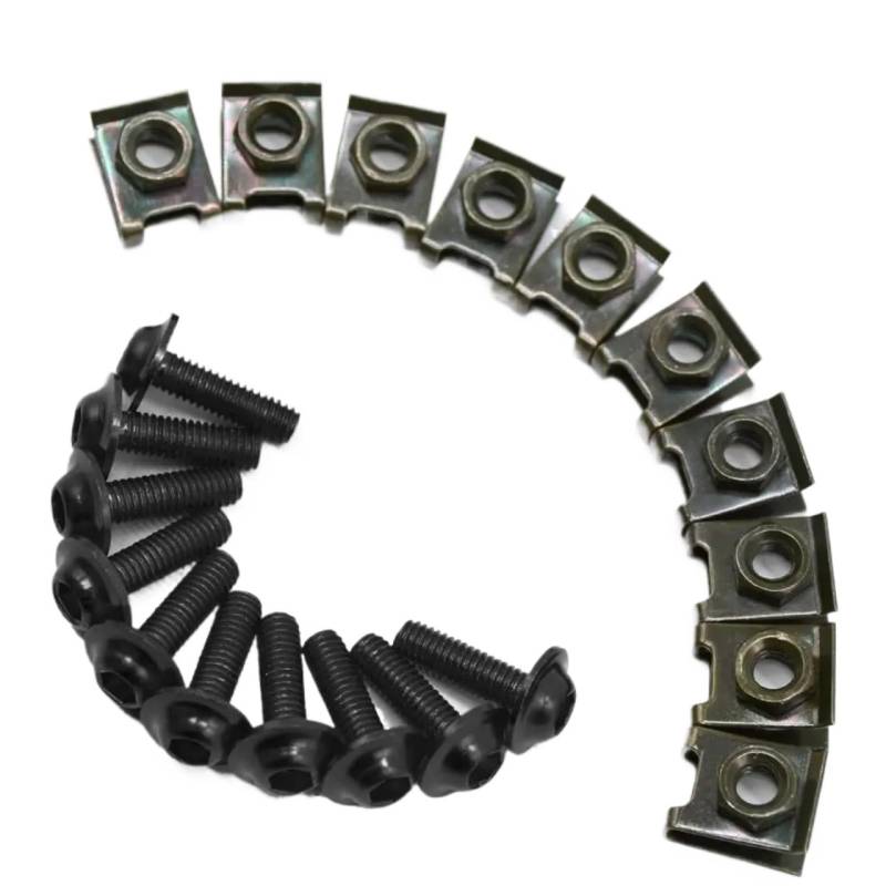 VAAKLM Kompatibel Mit F800gt Für F800s Für F800st Für F800r. Karosserieschrauben Für Motorräder, Schrauben, Farbige Befestigungsschrauben, Muttern-Clip-Set Motorräder Schrauben(Black) von VAAKLM
