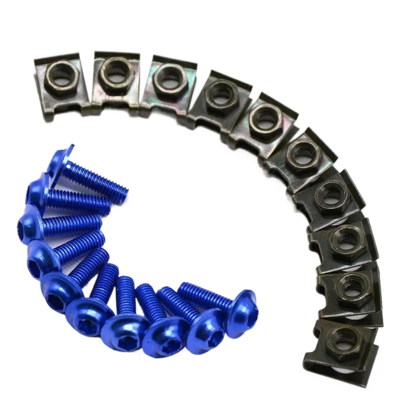 VAAKLM Kompatibel Mit F800gt Für F800s Für F800st Für F800r. Karosserieschrauben Für Motorräder, Schrauben, Farbige Befestigungsschrauben, Muttern-Clip-Set Motorräder Schrauben(Blue) von VAAKLM