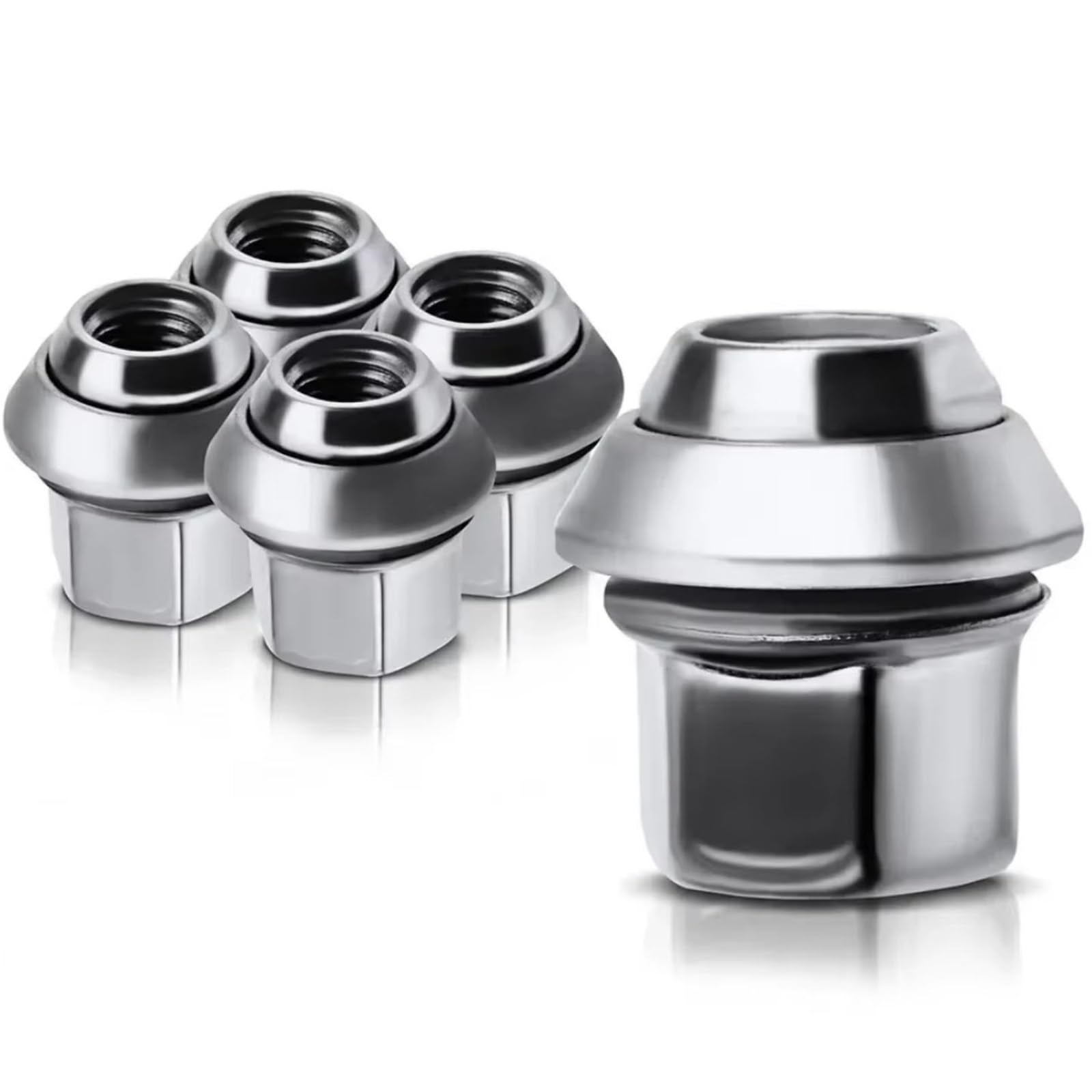VAAKLM Kompatibel Mit Ford Für Focus 5 Stück, Auto-Chrom-Radmuttern, Ersatz-Autoteil, Auto-Reifenmutter, Radbolzen, OEM: 30666349, 30683951, 30723579 Schloss Radbolzen von VAAKLM
